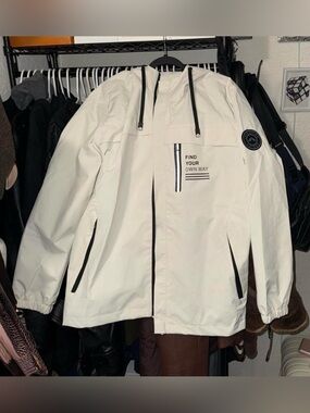 White Hooded Lightweight Jacket - Find Your Own Way